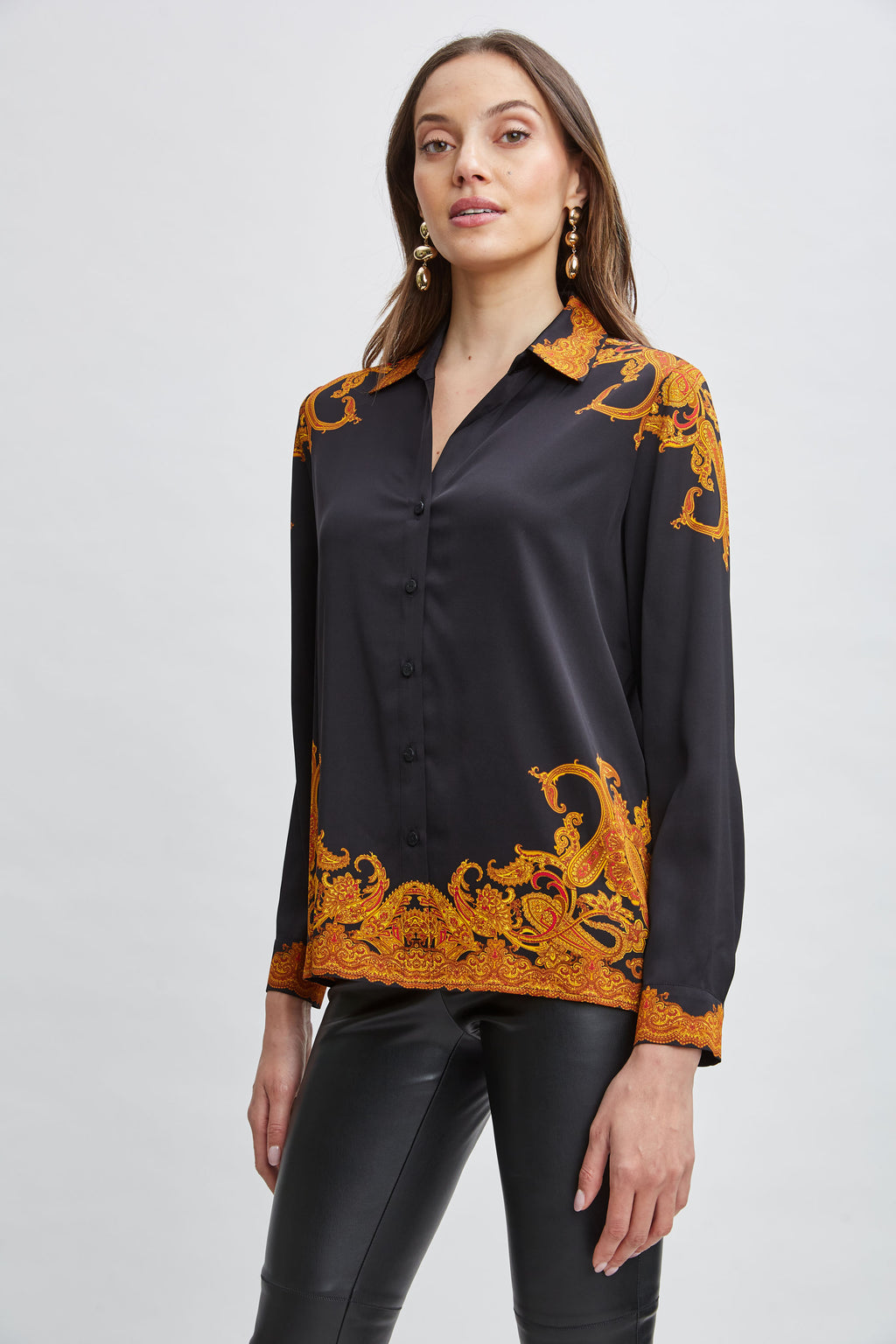 Women Silk Paisley Button Down Shirt  | Elie Tahari