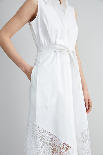 Women Cotton Lace Hem Dress  | Elie Tahari