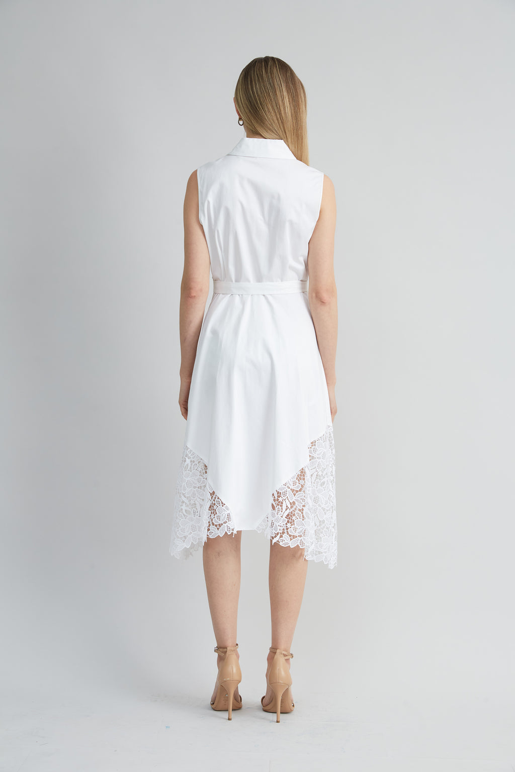 Women Cotton Lace Hem Dress  | Elie Tahari