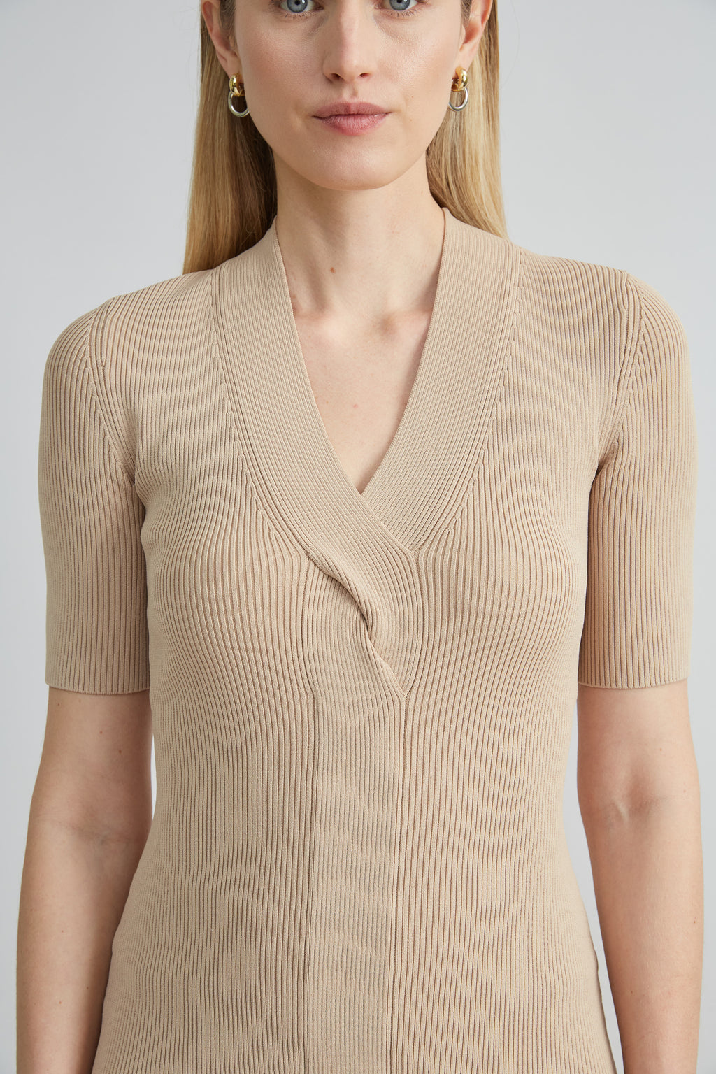 Women Short Sleeve Cable Twist Sweater  | Elie Tahari