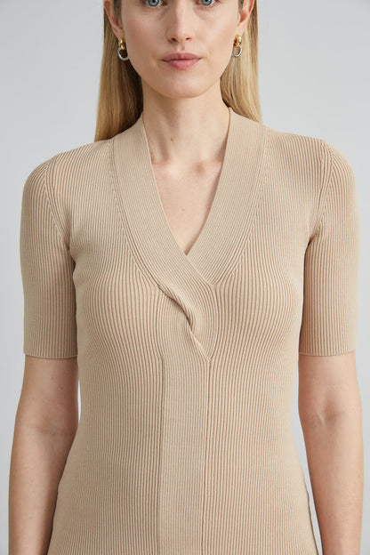 Women Short Sleeve Cable Twist Sweater  | Elie Tahari