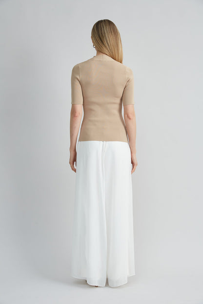 Women Short Sleeve Cable Twist Sweater  | Elie Tahari