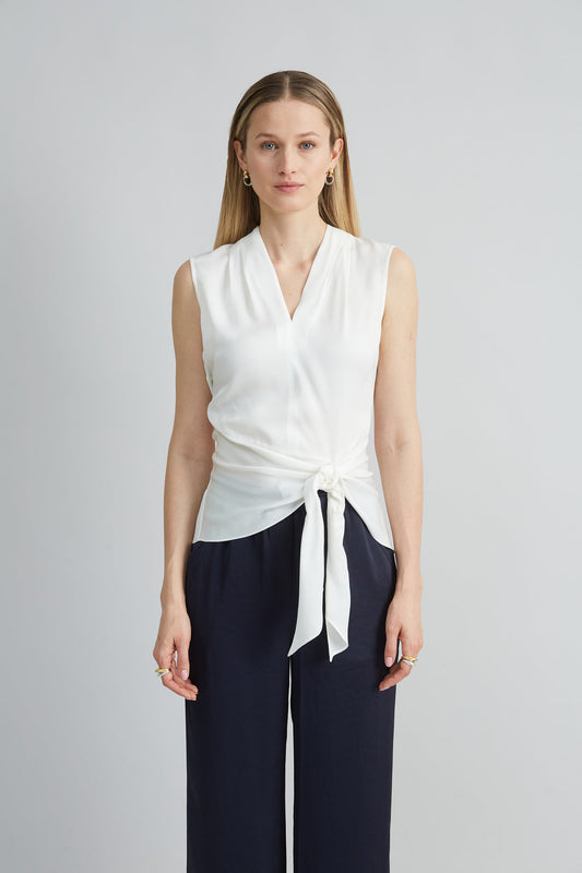 Women Silk Side Tie Shirt  | Elie Tahari