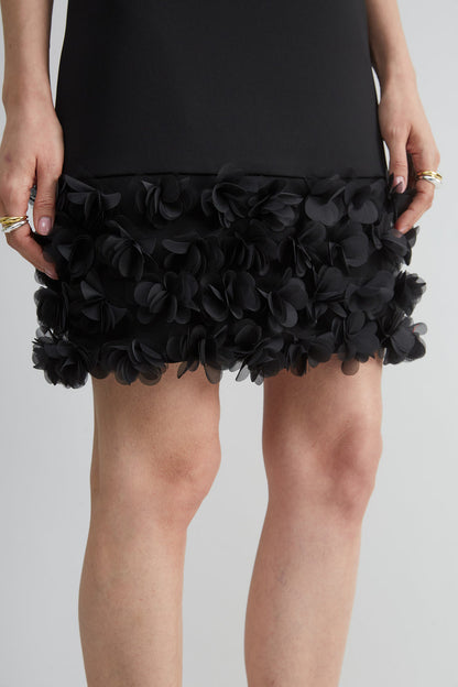 Women Floral Hem Shift Dress Black | Elie Tahari