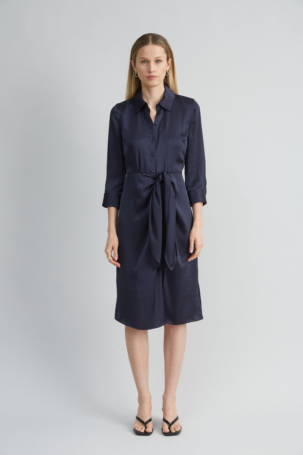 Women Satin Tie Shirt Dress Stargazer | Elie Tahari