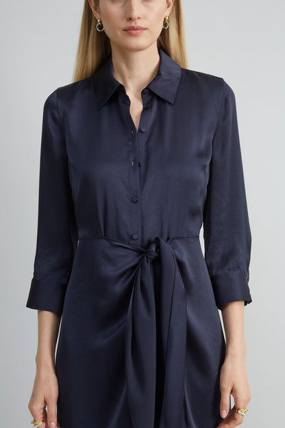 Women Satin Tie Shirt Dress Stargazer | Elie Tahari