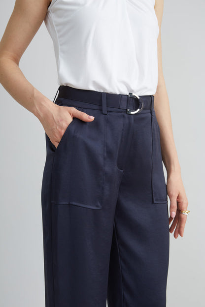 Women Satin Belted Cargo Pant  | Elie Tahari