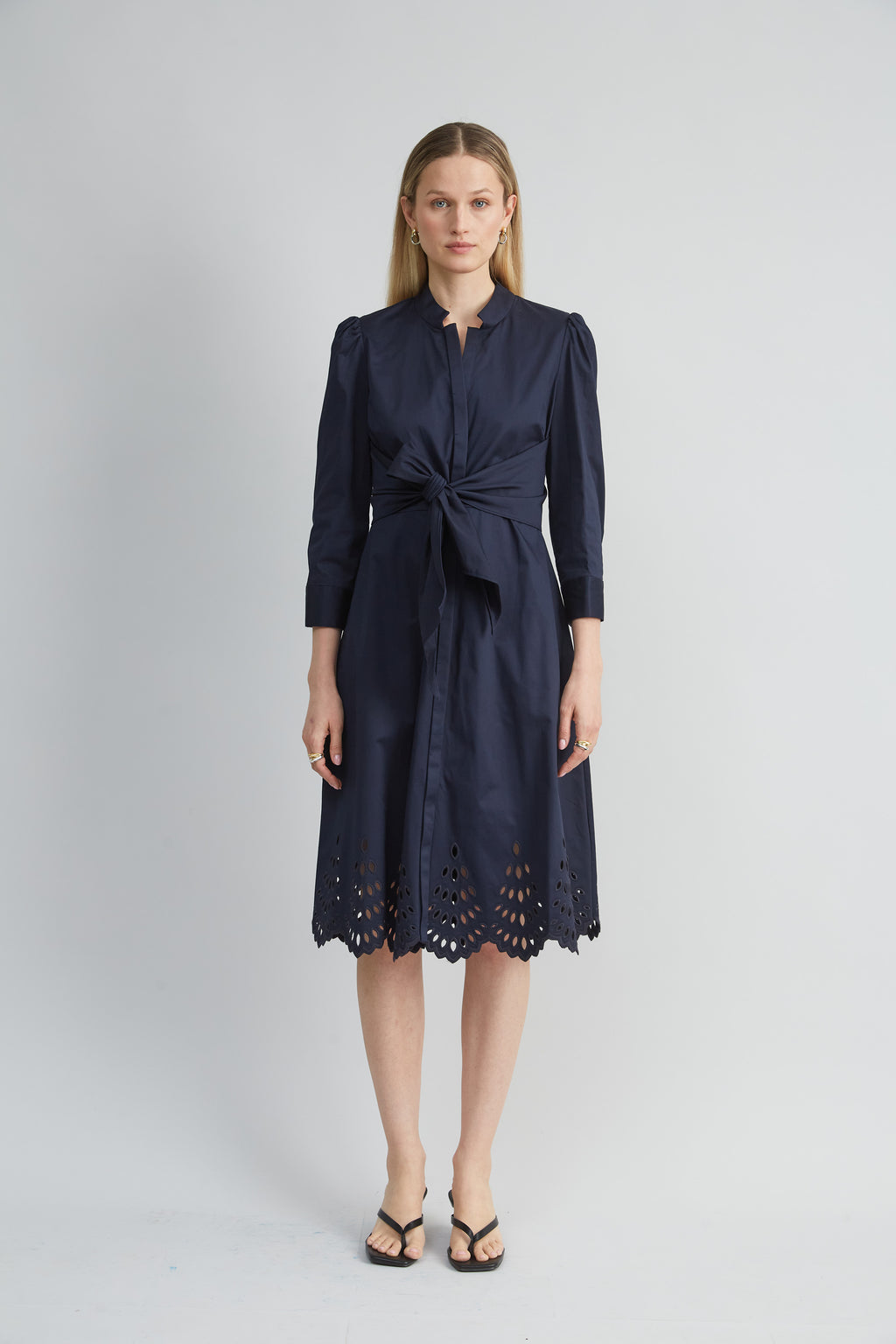 Women Cotton Tie Embroidered Dress Stargazer | Elie Tahari
