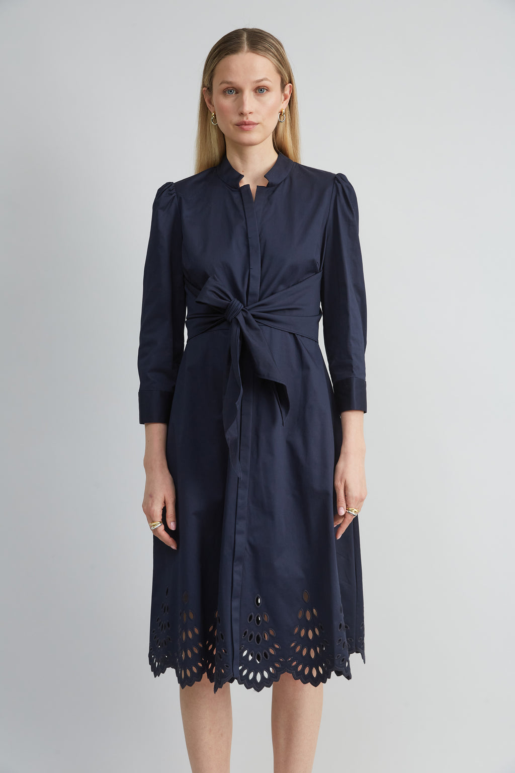Women Cotton Tie Embroidered Dress Stargazer | Elie Tahari