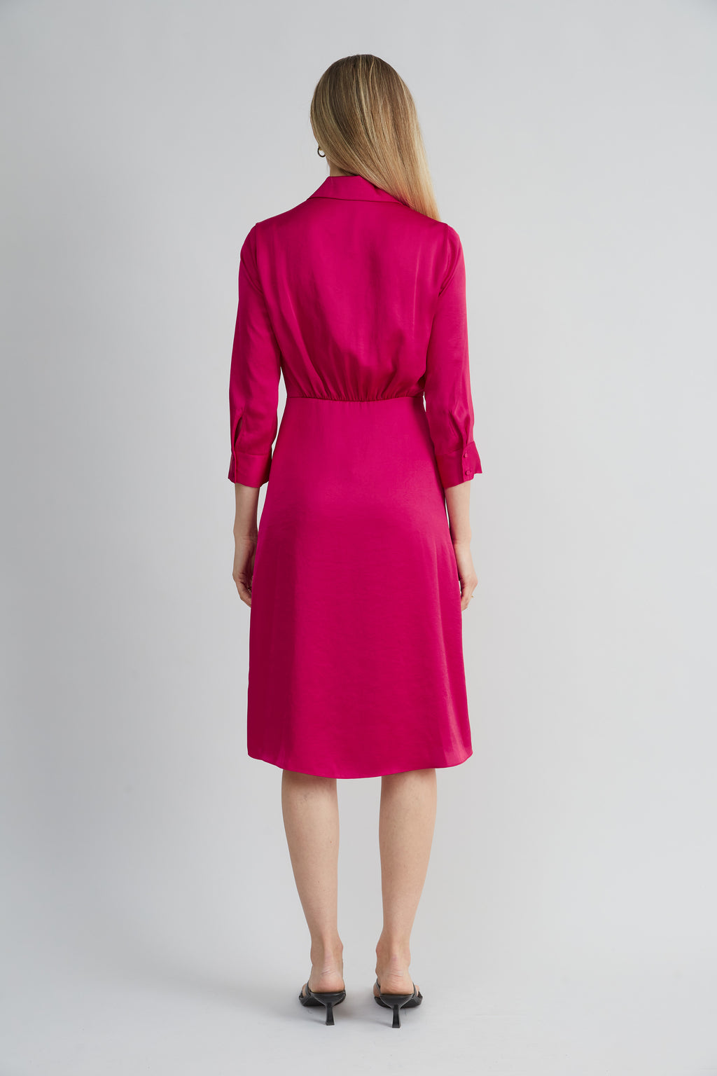 Women Satin Tie Shirt Dress Cyclamen | Elie Tahari