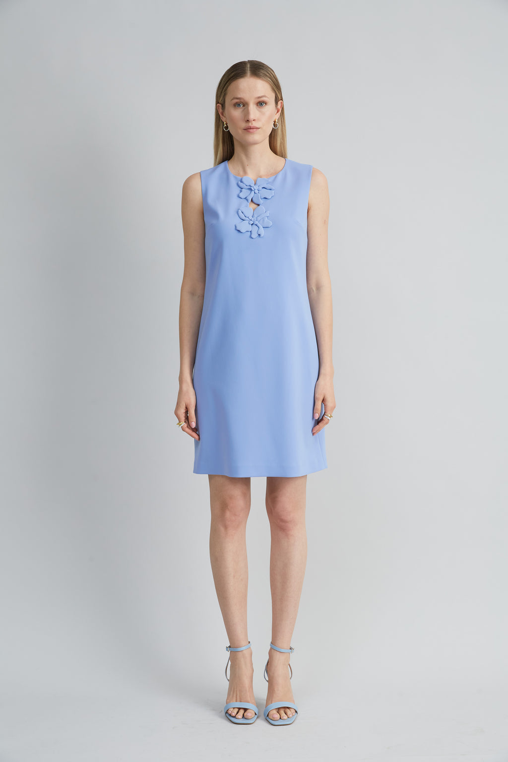 Women Flower Shift Dress Horizon Blue | Elie Tahari