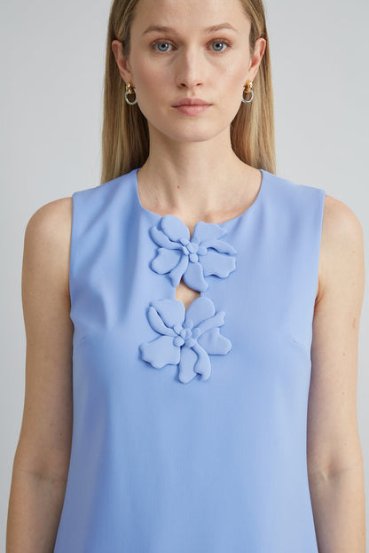 Women Flower Shift Dress Horizon Blue | Elie Tahari
