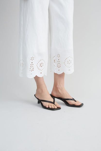 Women Linen Scallop Hem Pant  | Elie Tahari