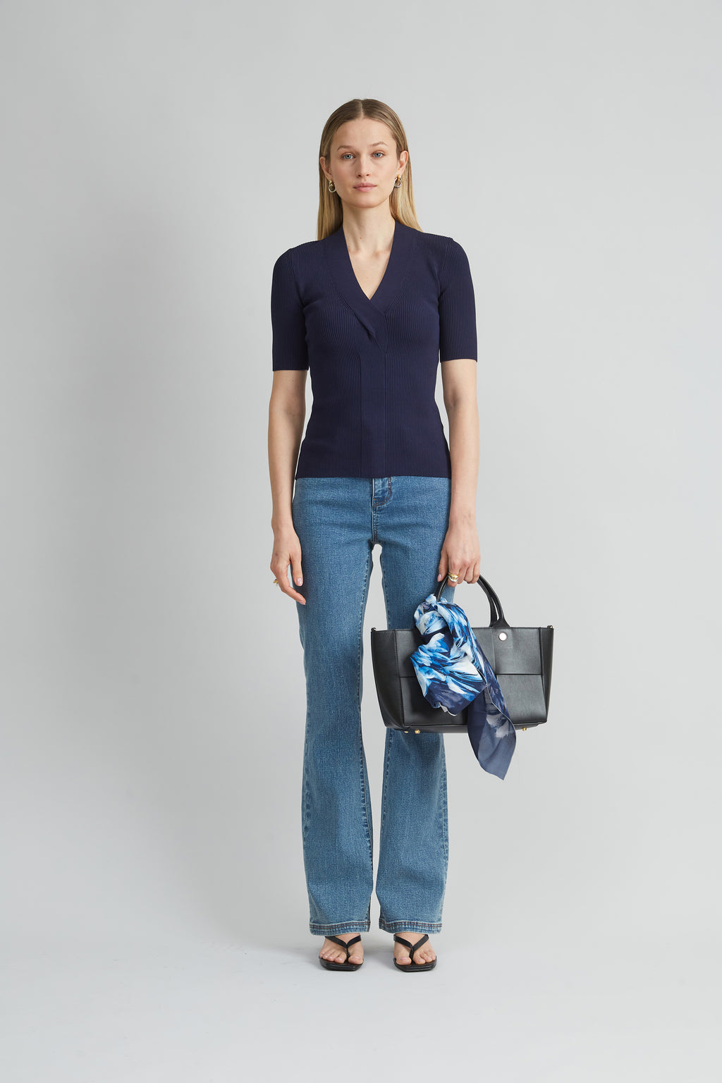 Women Short Sleeve Cable Twist Sweater  | Elie Tahari