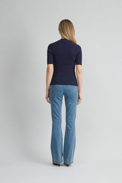 Women Short Sleeve Cable Twist Sweater  | Elie Tahari