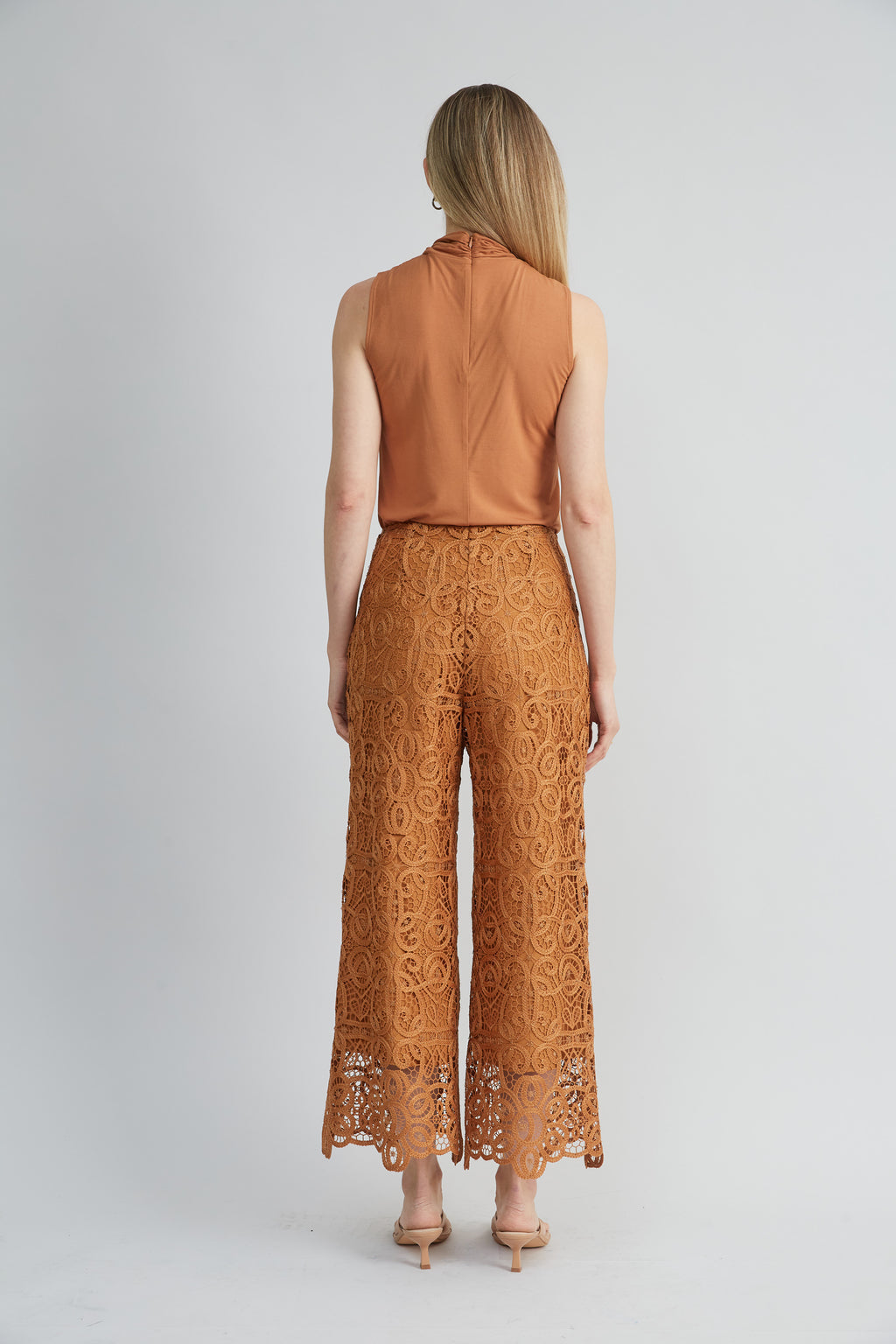 Women Lace Palazzo Pant Caramel | Elie Tahari