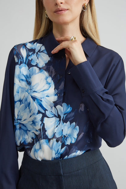 Women Silk Midnight Shadow Shirt  | Elie Tahari