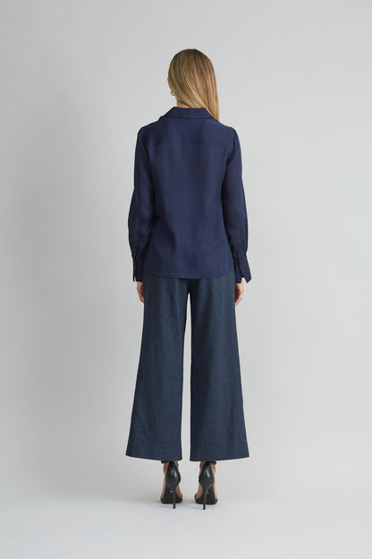 Women Silk Midnight Shadow Shirt  | Elie Tahari