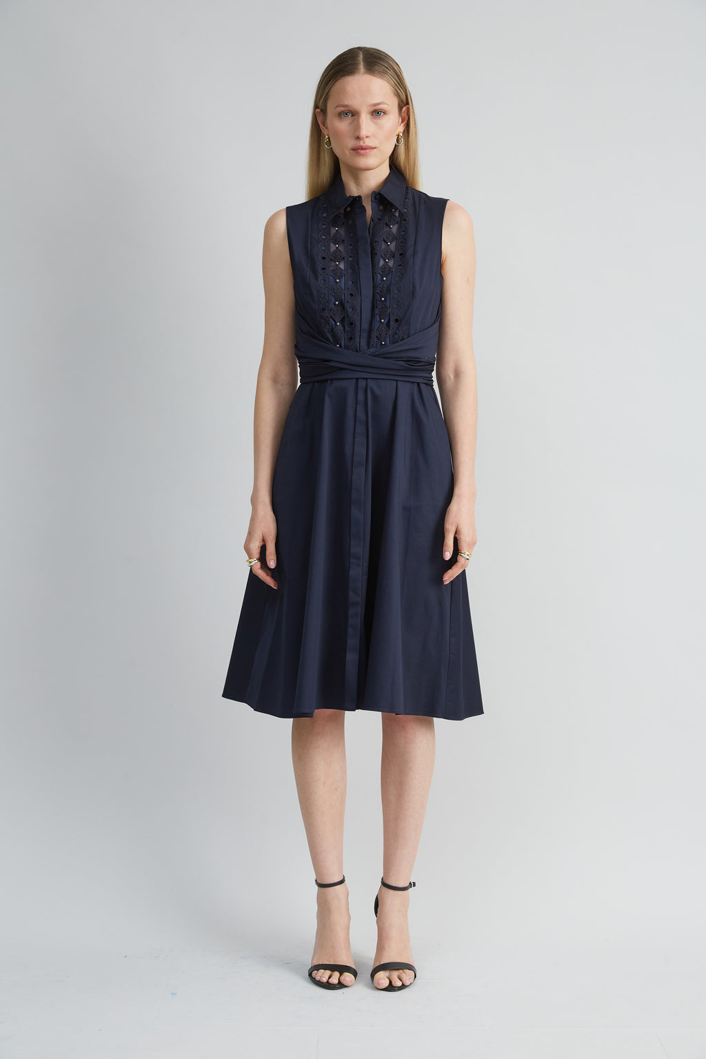 Women Sleeveless Cotton Tie Dress Stargazer | Elie Tahari