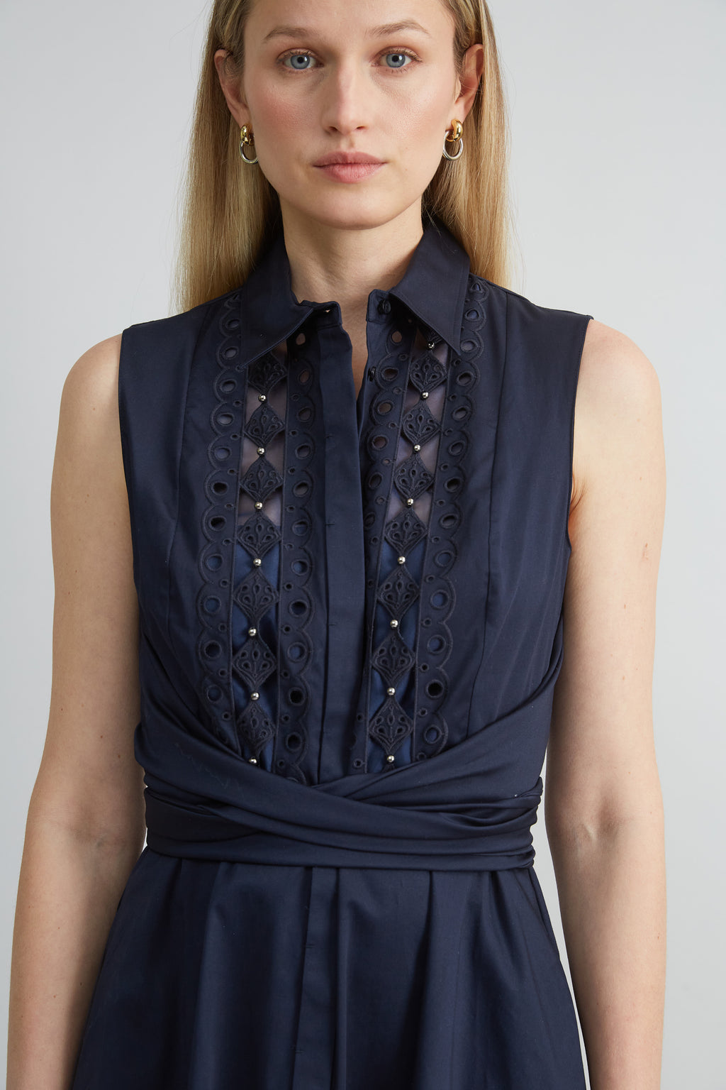 Women Sleeveless Cotton Tie Dress Stargazer | Elie Tahari