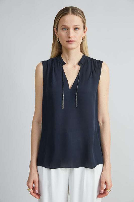 Women Silk Chain Shirt  | Elie Tahari