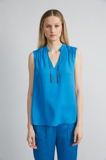 Women Silk Chain Shirt Ocean | Elie Tahari