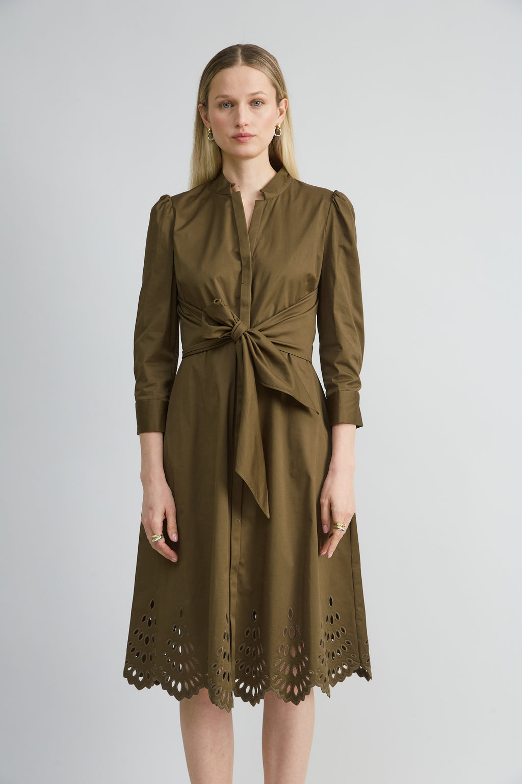 Women Cotton Tie Embroidered Dress Savoy | Elie Tahari