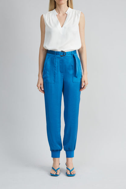 Women Satin Belted Cargo Pant  | Elie Tahari
