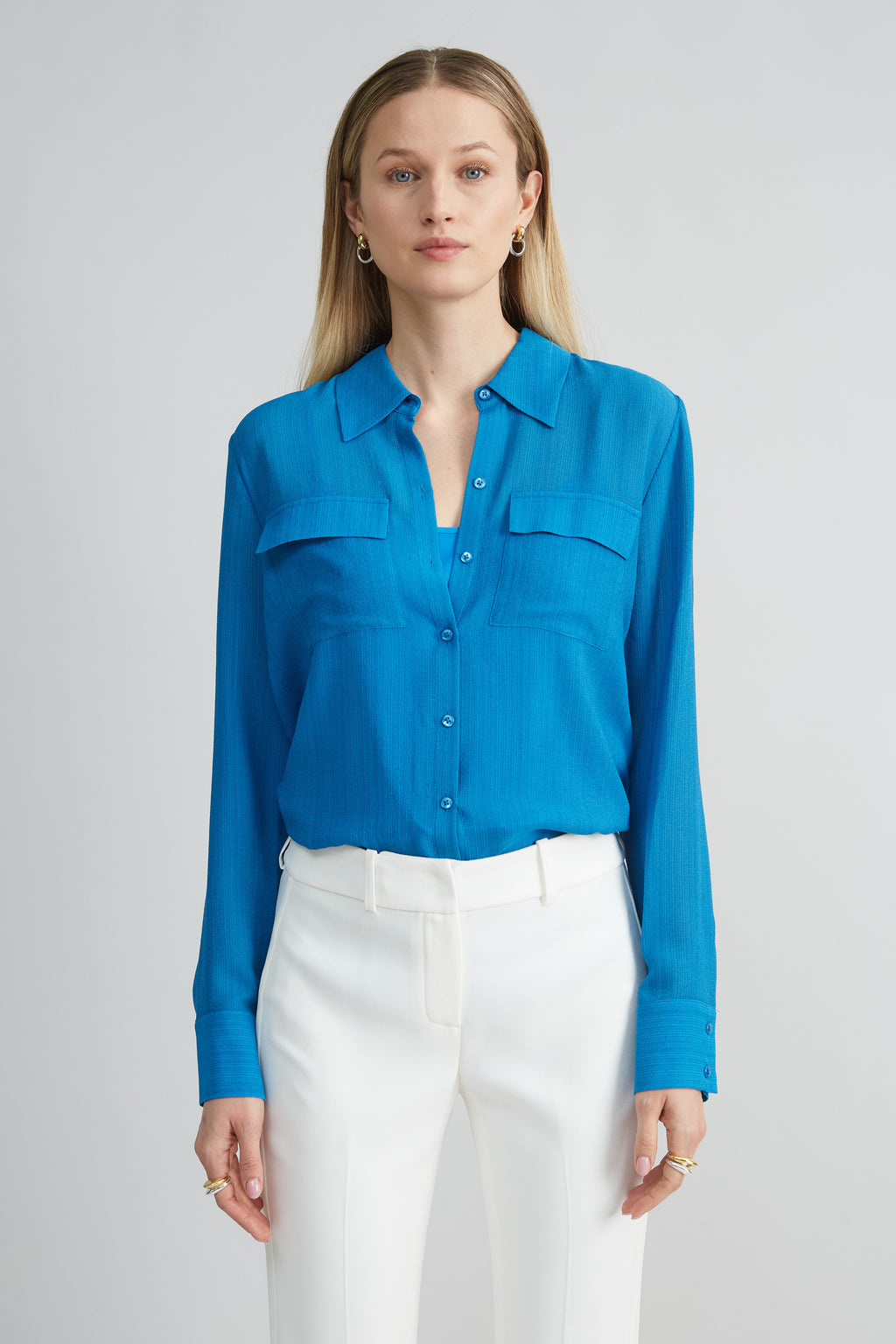 Women Silk Texture Utility Shirt  | Elie Tahari