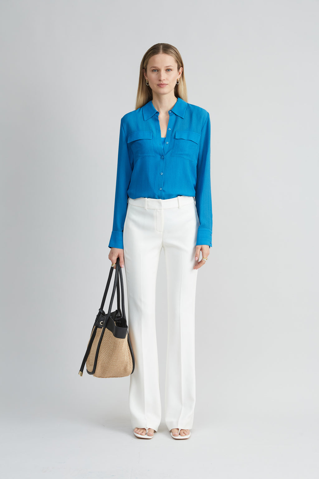 Women Silk Texture Utility Shirt  | Elie Tahari