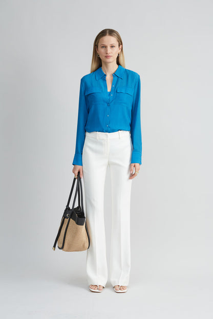 Women Silk Texture Utility Shirt  | Elie Tahari