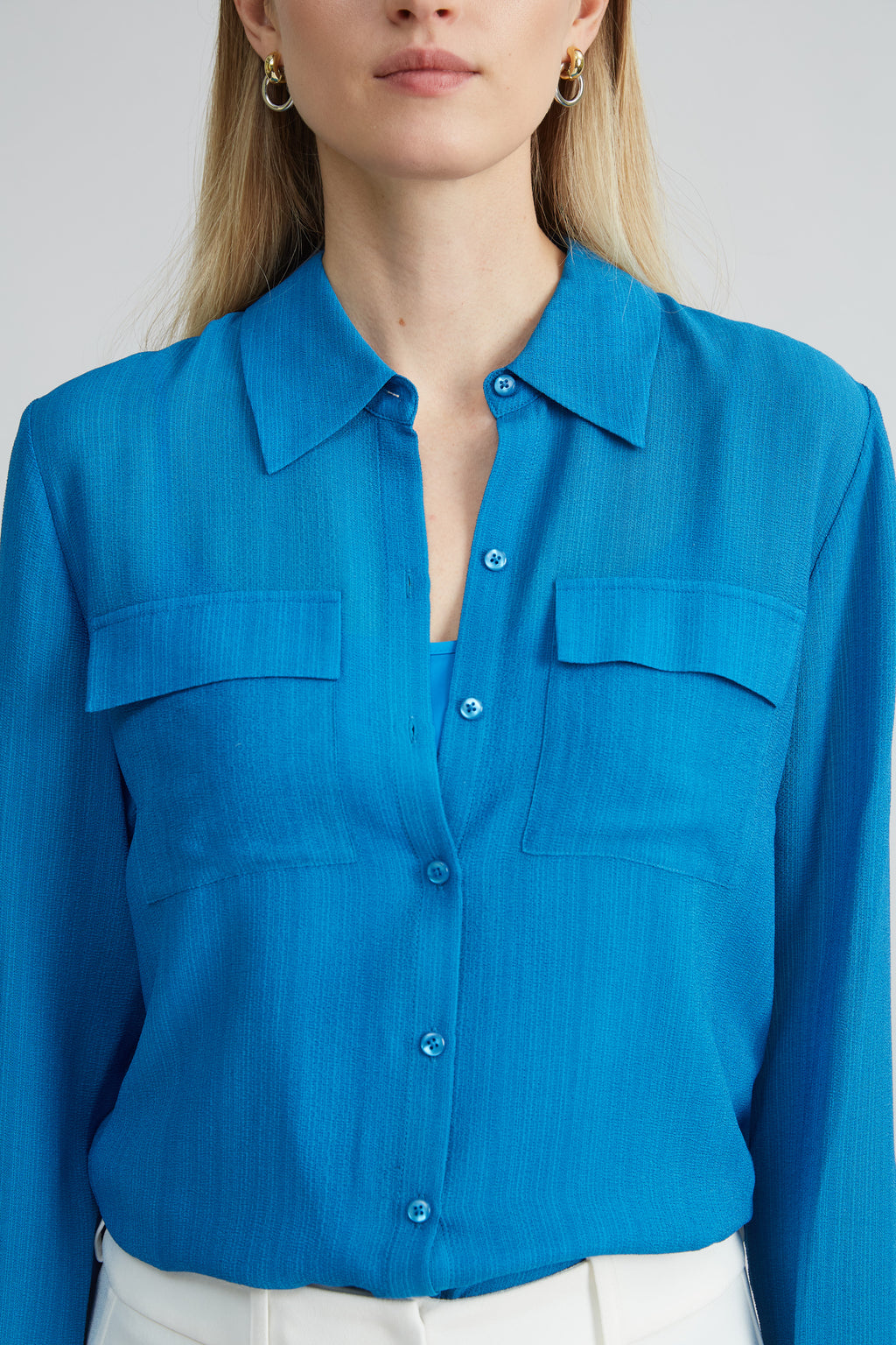 Women Silk Texture Utility Shirt  | Elie Tahari