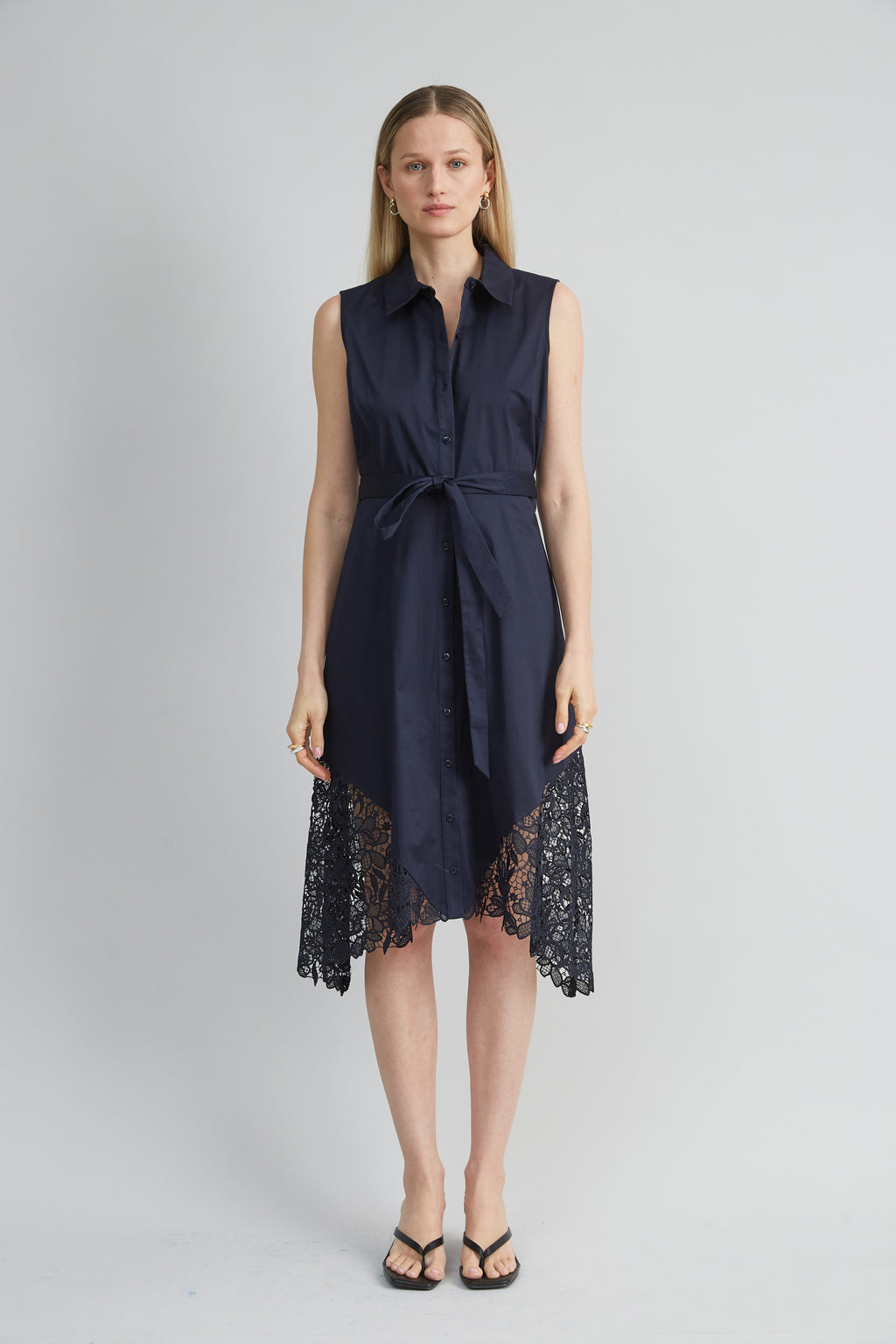Women Cotton Lace Hem Dress Stargazer | Elie Tahari