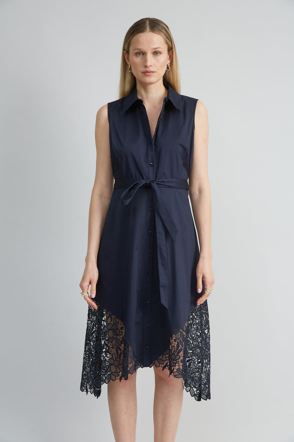 Women Cotton Lace Hem Dress Stargazer | Elie Tahari