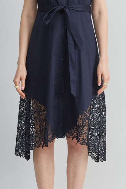 Women Cotton Lace Hem Dress Stargazer | Elie Tahari