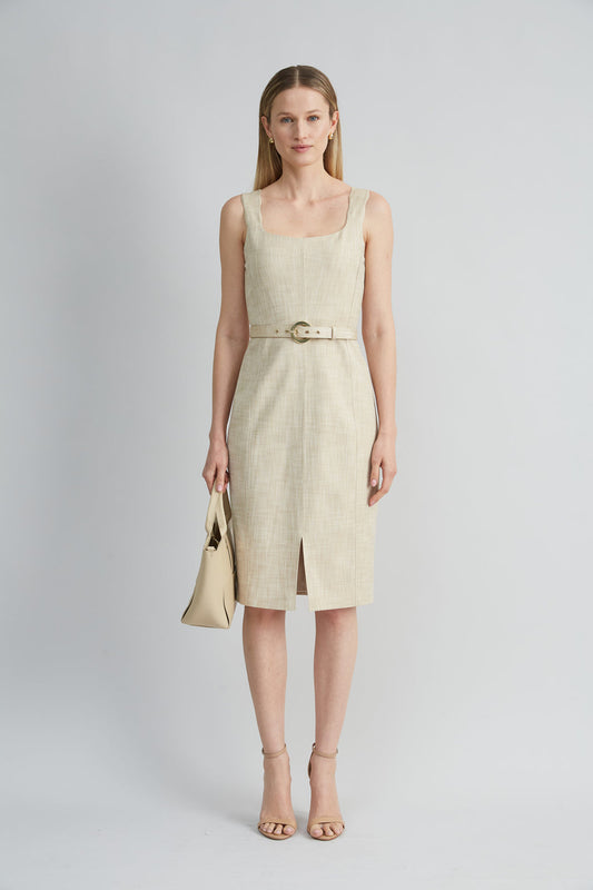 Women Scallop Melange Dress Cashew Melange | Elie Tahari