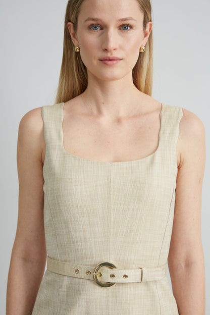 Women Scallop Melange Dress Cashew Melange | Elie Tahari
