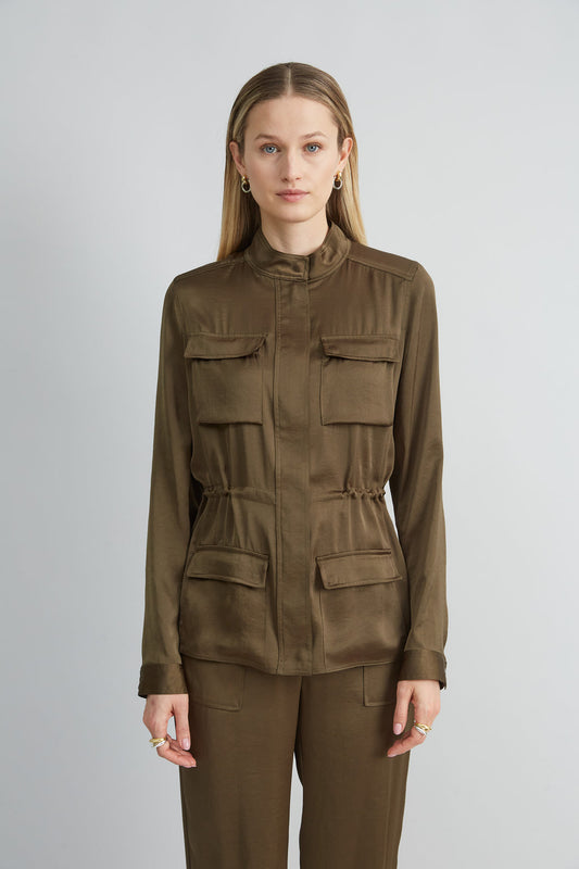 Women Satin Utility Jacket  | Elie Tahari