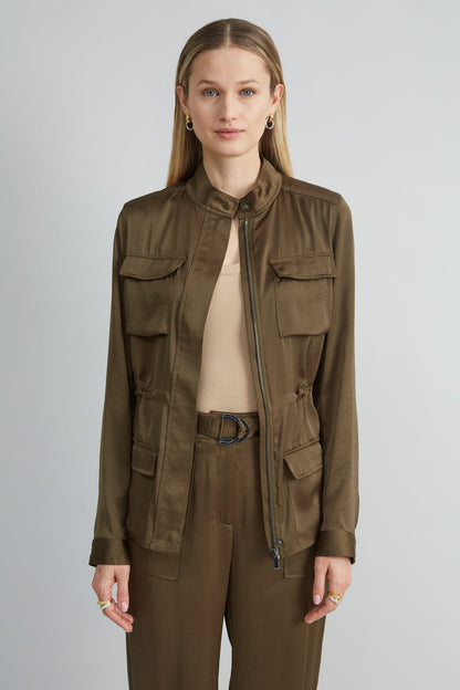 Women Satin Utility Jacket  | Elie Tahari