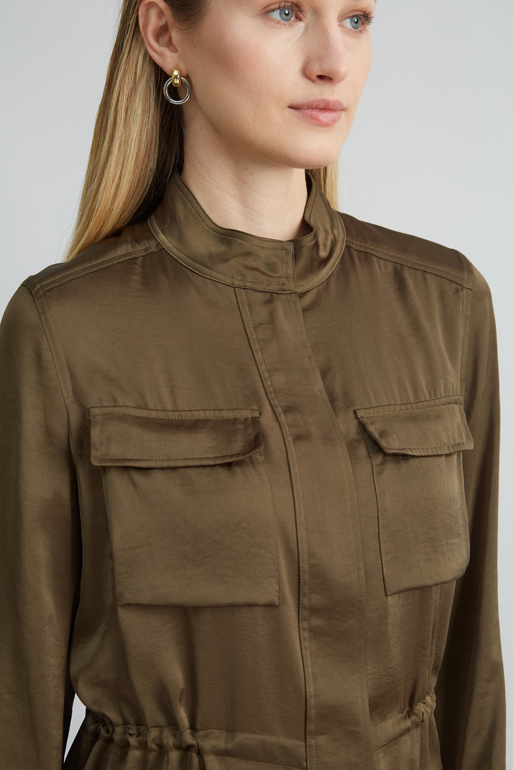 Women Satin Utility Jacket  | Elie Tahari
