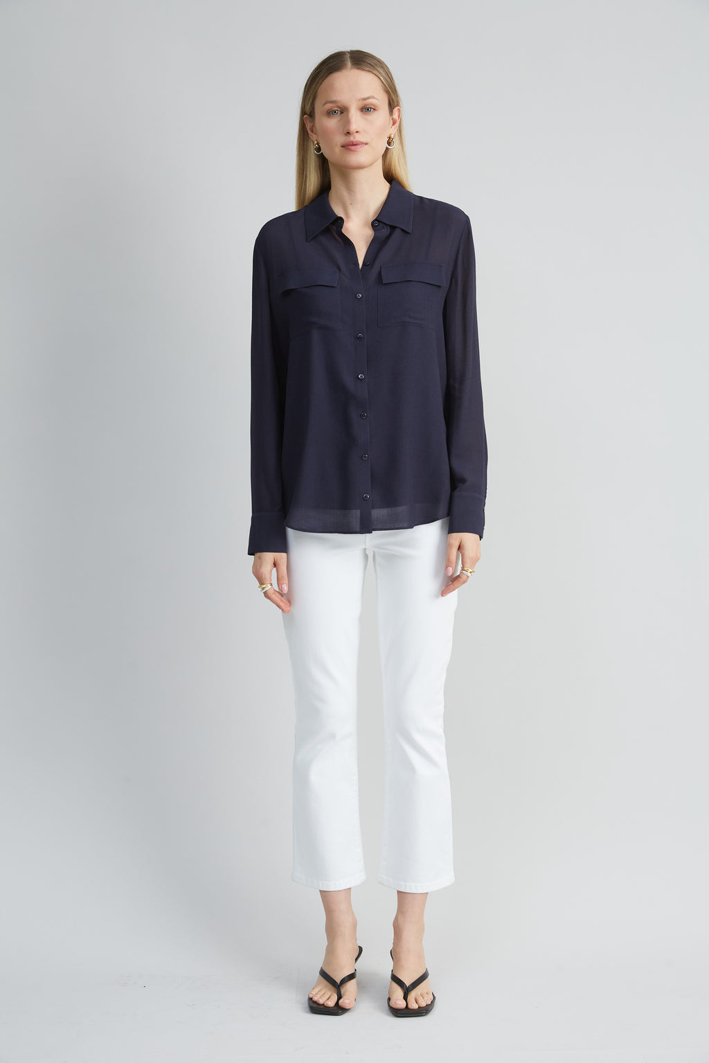 Women Silk Texture Utility Shirt  | Elie Tahari