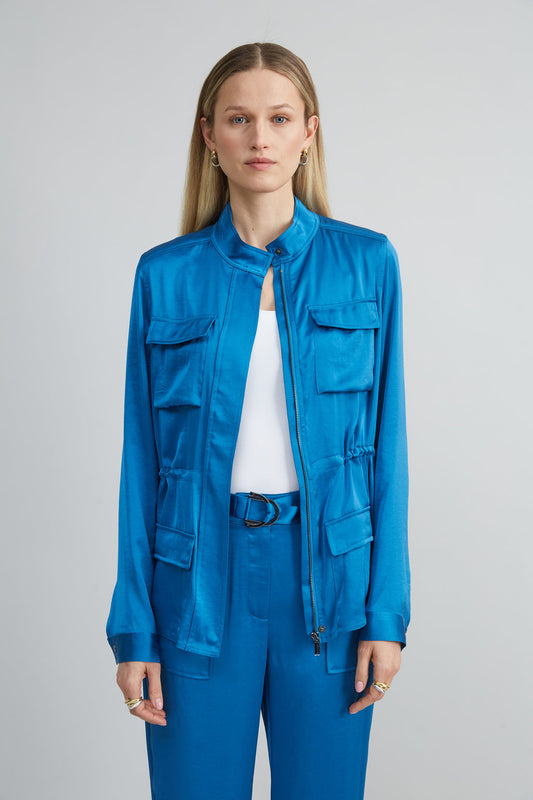 Women Satin Utility Jacket  | Elie Tahari