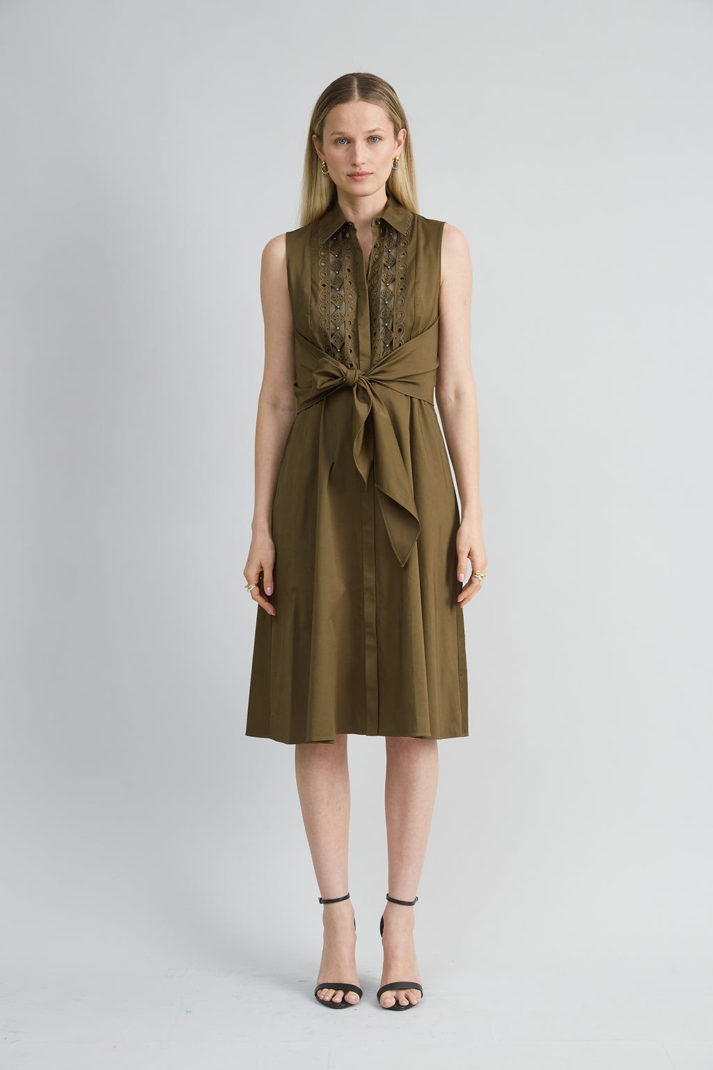 Women Sleeveless Cotton Tie Dress Savoy | Elie Tahari