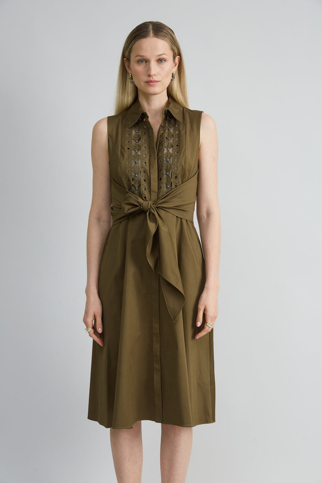 Women Sleeveless Cotton Tie Dress Savoy | Elie Tahari
