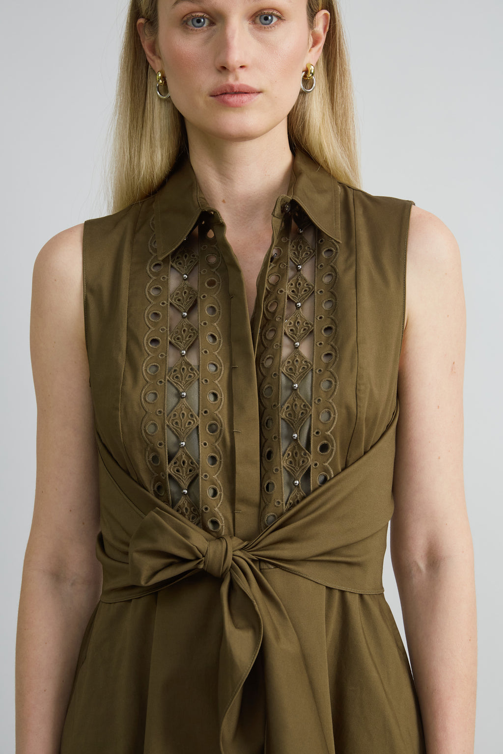 Women Sleeveless Cotton Tie Dress Savoy | Elie Tahari