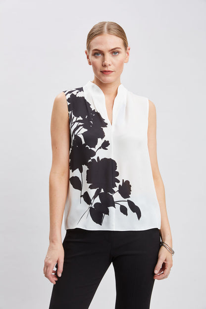 Women Midnight Garden Sleeveless Silk Top  | Elie Tahari