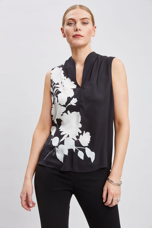 Women Midnight Garden Sleeveless Silk Top  | Elie Tahari