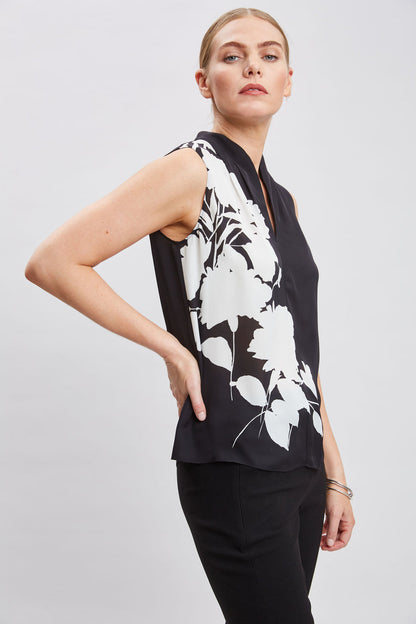 Women Midnight Garden Sleeveless Silk Top  | Elie Tahari