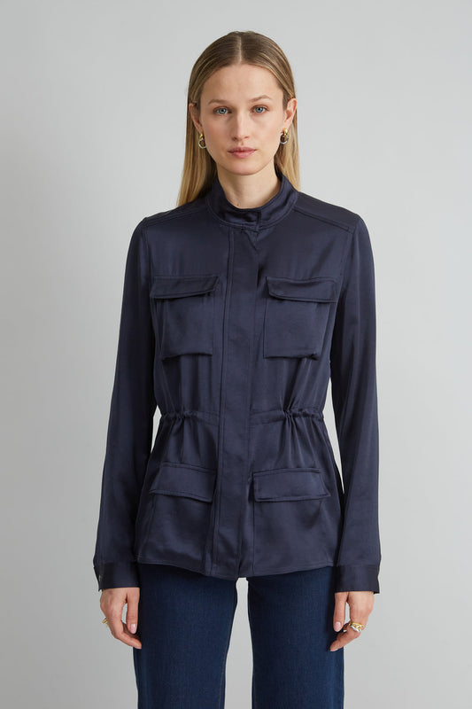 Women Satin Utility Jacket  | Elie Tahari