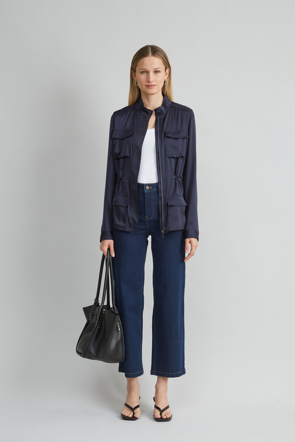 Women Satin Utility Jacket  | Elie Tahari